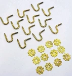 Vintage Curtain Tiebacks Brass Floral Art Deco Hooks Old Window Drapes 6 Pairs. Price: $44.99.