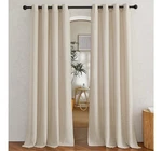 Nicetown Cream Beige Linen Curtains Semi-transparent Light Filter 52X84 Panels Open. Price: $34.99.