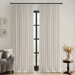 Miulee Birch Pinch Pleated 100% Blackout Linen 40"W X 84"L (pack Of 2), New. Price: $99.50.