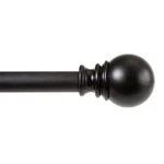 Single Curtain Rod With Ball Finials Adjustable Length Diameter Black Steel New. Price: $26.96.