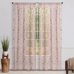 Chanasya 2PK Embroidered Vine Sheer Window Curtain Panels - Set Of New. Price: $18.99.