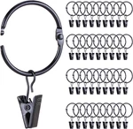 Roonoo 36 Pack Openable Metal Curtain Rings With Clips, Fits Up To 1 Inch Rod, New. Price: $17.61.