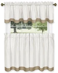 Achim Westport Tier & Valance Curtain Set 58X36 / 58X14 Taupe Open. Price: $15.50.