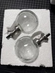 Pottery Barn Standard Glass Ball Finials S/2 Brushed Buckle 0.75" 2.5 Diameter Open. Price: $29.50.