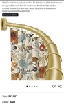 Ynl Curved Shower Curtain Rod 35-82IN(2.9-6.8FT), Gold Round 35''-82'', Open. Price: $15.00.