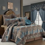 9-PIECE Vintage Jacquard Comforter Set, Queen, Blue New. Price: $434.99.