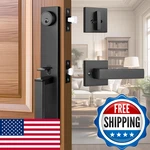 Tinewa 1 Pack Exterior Door Handle Deadbolt Matte Black Front Lock Set. Price: $129.58.