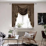 Brown Velvet Waterfall Swag Valances For Living Room - Toppers Window Cutains... Open. Price: $51.89.