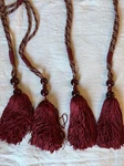 Versailles Home Fashions Lot Of 4-SATINY Tassel Braided Tie Back 21" Glass Beads New. Price: $28.80.