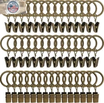 44 Pack Bronze Curtain Rings With Clips, Hooks Hangers For New. Price: $19.99.