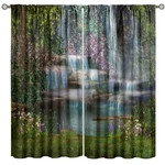 Godazzling Natural Blackout Window Curtains Waterfalls Flowers Trees New. Price: $57.90.