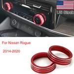 2PCS Ac Climate Switch Knob Aluminum Red Ring Cover Trim For 14-20 Nissan Rogue New. Price: $12.98.