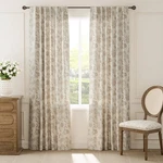 Jinchan Jacobean Taupe Linen Floral Light Filtering Curtains 2 Panels 50 X 84 Used. Price: $19.99.