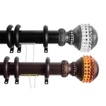 48 In. - 84 Gemstone Decorative Traverse Rod With Rings Cocoa New. Price: $215.04.