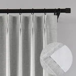 Hillcrest 84 Inches Linen Blend Full Blackout Pinch Pleat Window Curtains For... New. Price: $104.19.
