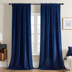 Luxury Blue Velvet Blackout Curtains - 96 Inch, 2 Panels, Insulated Drapes New. Price: $65.99.