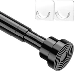 Tension Curtain Rod Adjustable To Inch Small Spring 33-56, Black New. Price: $14.76.