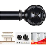 48-84 Inch Black Heavy Duty Adjustable Curtain Rod 32-86 Netted Texture Ends New. Price: $59.99.