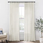 108" Cream Linen Curtains 2 Panels With Hooks For Living & Bedroom New. Price: $68.99.