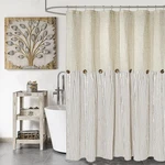 Dosly Id Farmhouse Shower Curtain, Beige/brown Stripe, Buttonhole Linen, 84X7 New. Price: $49.07.