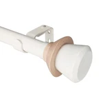 Nordic Style White Single Curtain Rod Set With Decorative Finials, 72-144 Inc... New. Price: $75.88.