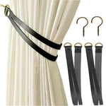 2PCS Leather Curtain - Holdbacks With Hook Khaki Tie... New. Price: $16.32.