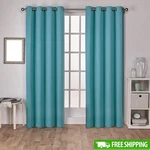 Sateen Twill Room Darkening Blackout Curtains Grommet Top Set Of Two Panels New. Price: $38.56.