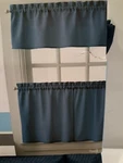 Curtainworks Navy Blue 36" Small Window Piece Set 1 Valance & 2 Tiers New. Price: $10.33.
