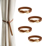 Leather Curtain 4 Piece Minimalist Drapery Brown New. Price: $18.99.