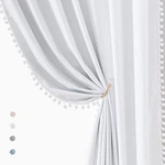 White Blackout Curtains For Living Bedroom 84INCH Long Pom P... New. Price: $63.30.