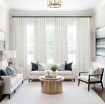 Mrs.naturall Linen Blend Curtains 2 Rod Pocket Panels Ivory/cream 38X90" New. Price: $22.00.