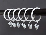 White Curtain Rings With Clips 33 Pieces, 1.5" Inner Dia. Price: $12.99.