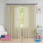 Oyring Pinch Pleated Curtains Faux Linen Drapes Light New. Price: $109.26.