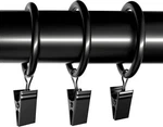 Lansian Curtain Rings With Clips, 2&APOS;&APOS; D - 20PACK, Black New. Price: $17.57.
