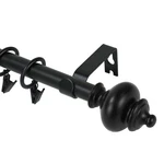 Round Urn Adjustable Single Drapery Curtain Rod Set With Rings, 5/8", 28"-120" New. Price: $25.19.