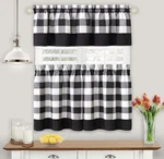 Achim Hunter Tier & Valance Curtain Set 57X24 Black Open. Price: $14.99.