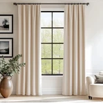Lazzzy Beige Velvet Curtains 108 Inches Long Thermal Insulated Drapes For Liv... New. Price: $46.21.