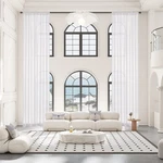 Sanceor White Extra Sheer Curtain 12FT Long,rod Pocket Panel,solid Col... New. Price: $93.18.
