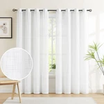 Treatmentex White Sheer Curtains 72" Wrinkle-free Linen Texture Panels New. Price: $56.01.