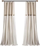 Linen Button Window Panel, Single, 40" X 84" - Country New. Price: $56.99.