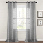 Lush Decor Farmhouse Textured Grommet Sheer Window Curtain Panel Pair 38"X10" New. Price: $106.05.