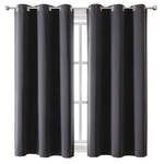 Chrisdowa Grommet Blackout Curtains For 42"W X 63"L (pack Of 2), Dark Grey New. Price: $19.69.