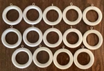 14 Kirsch Wood Pole Rings For 1-3/8" White # 5602E-25 Eyelets Used. Price: $19.95.