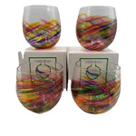 Michael Trimpol Little River Cedar Creek Gallery Stemless Wine Glasses Handmade New. Price: $202.50.