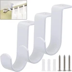 Sumnacon 3PCS Ceiling Mount Curtain Rod Brackets - Metal Single Hanging White New. Price: $13.24.