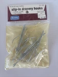 Vintage Kenney New Sealed Old Stock Package 14 Slip Drapery Hooks 3" Size. Price: $7.99.