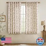 Jinchan Linen Floral Curtains For Living Room 63 Length Taupe Printed New. Price: $67.73.