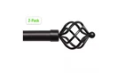 Set Of Exclusive Home 66-120" Single Curtain Rods Matte Bronze Finial Open. Price: $25.00.