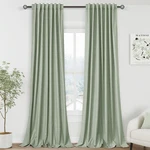 Nanspring Light Sage 100 Blackout Linen Curtains 96 Inches Long For Bedroom New. Price: $50.74.