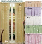 Embroidered Daisy Window Curtain Panel 1 Piece Crushed Sheer By Creative Linens New. Price: $19.99.